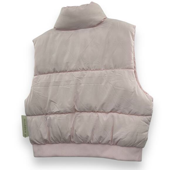 NEW Madden Girl Zip Up Puffer Vest Light Pink Size XL Coquette Winter Pastel - Picture 6 of 10